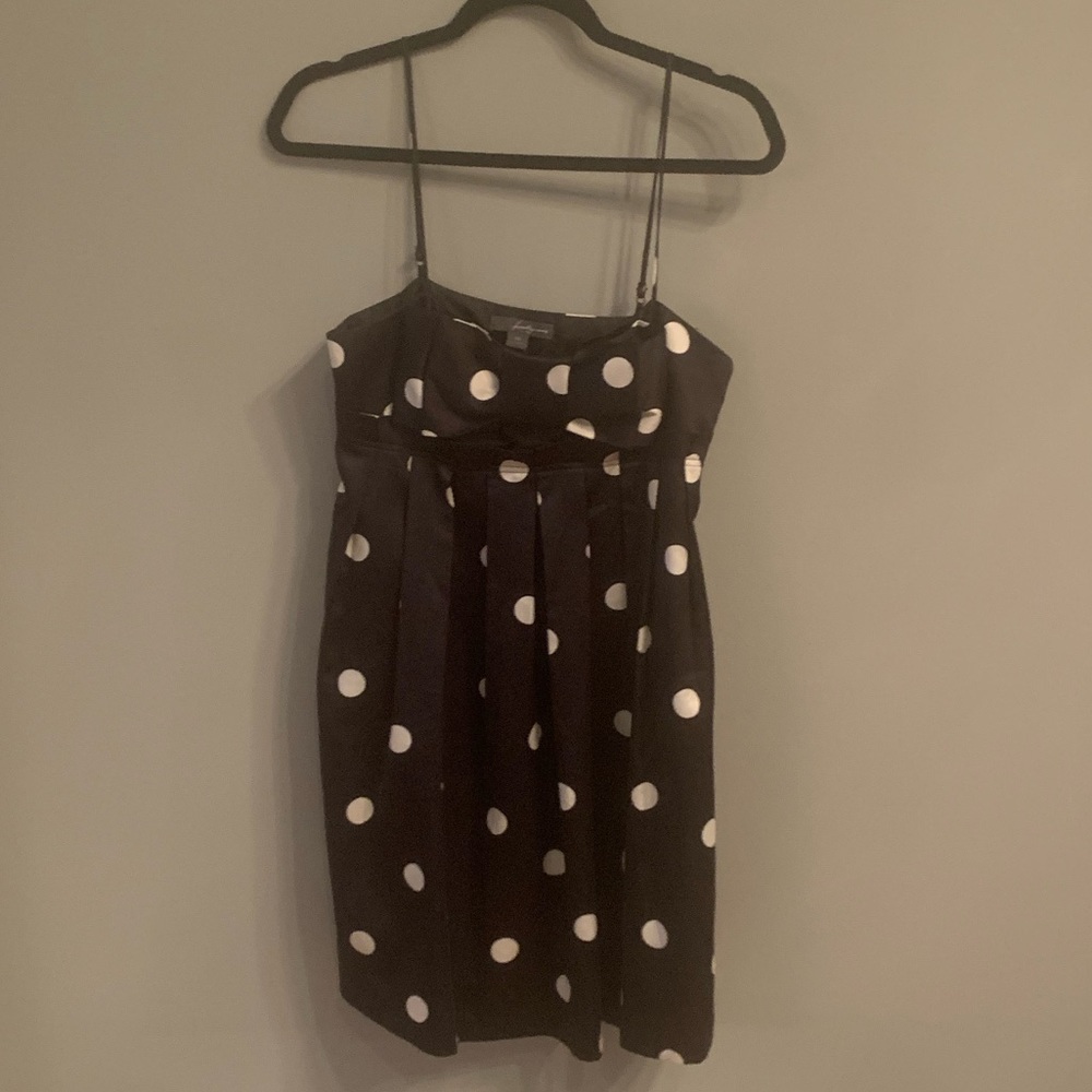 Polka dot empire waist dress with bow